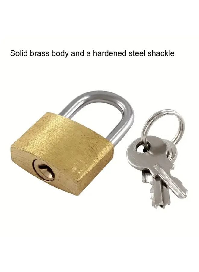 2Pcs Solid Brass Padlocks with Keys Mini Metal Locks for Luggage Backpacks Toolboxes - Image 3