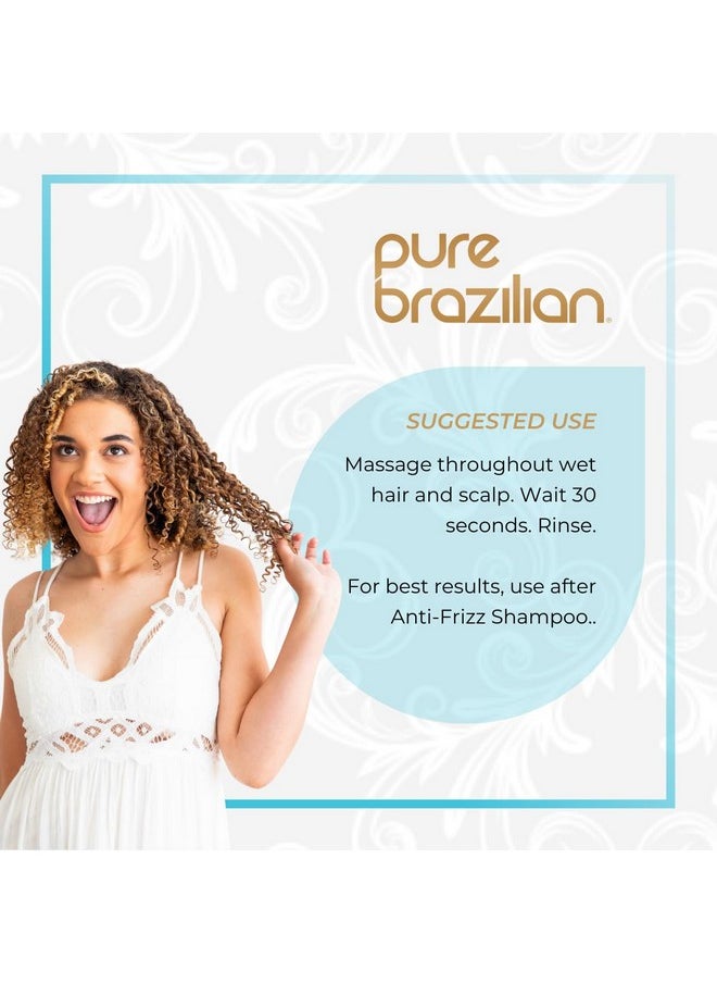 Pure Brazilian Anti-Frizz Daily Conditioner With Keratin And Acai, Smoothing And Strengthening Complex For Shinier Hair Without Frizz, 3 Oz  - Image 2