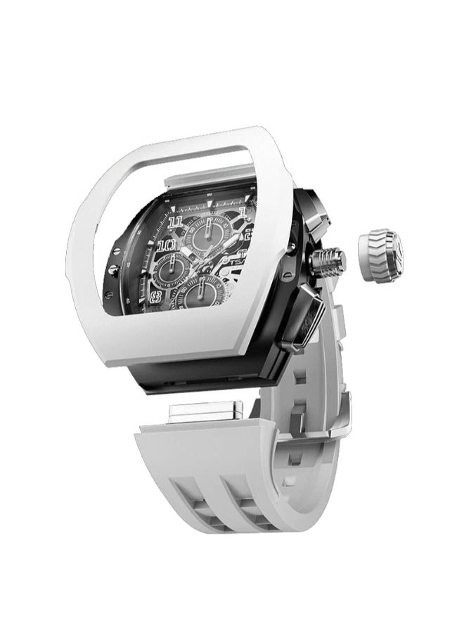 TSAR BOMBA Men's FKM Rubber Analog Watch TB8214(1+1)C-Grey - 44.5*50.4 mm - Image 2