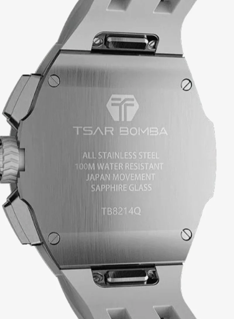 Tsar Bomba  Men's Rubber Analog Watch TB8214(1+1)C-Grey - 44.5*50.4 mm for Men | Best Price UAE