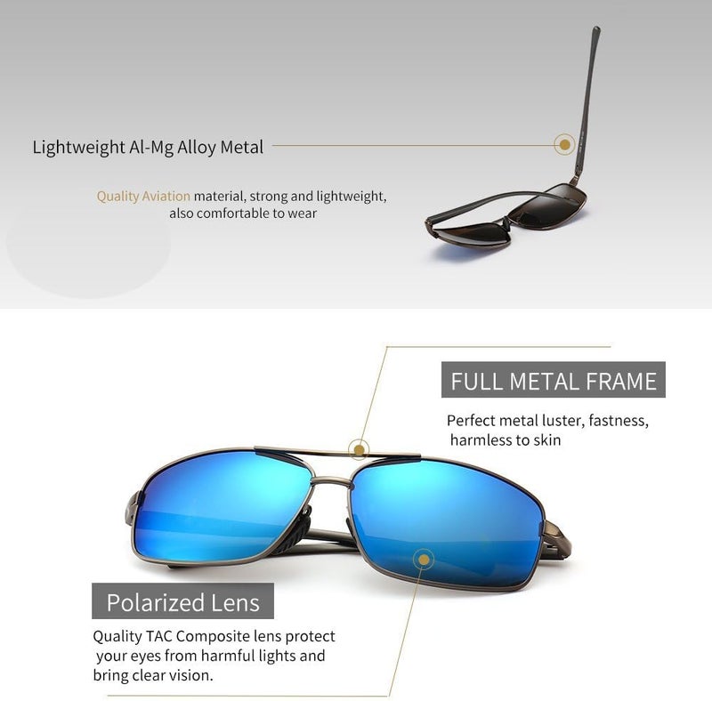 نظارات شمسية مستطيلة فائقة الخفة من SUNGAIT مع عدسات مستقطبة وحماية UV400 - Image 4