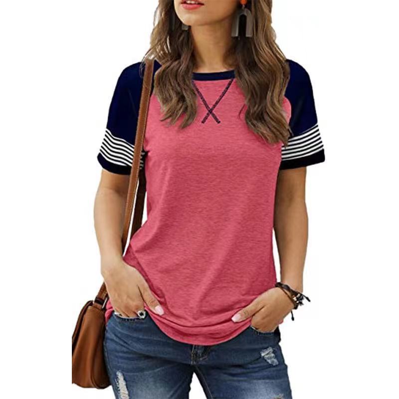 Explosions Casual Women'S New Stitching Gradual Short-Sleeved Women'S Casual T-Shirt - Image 5