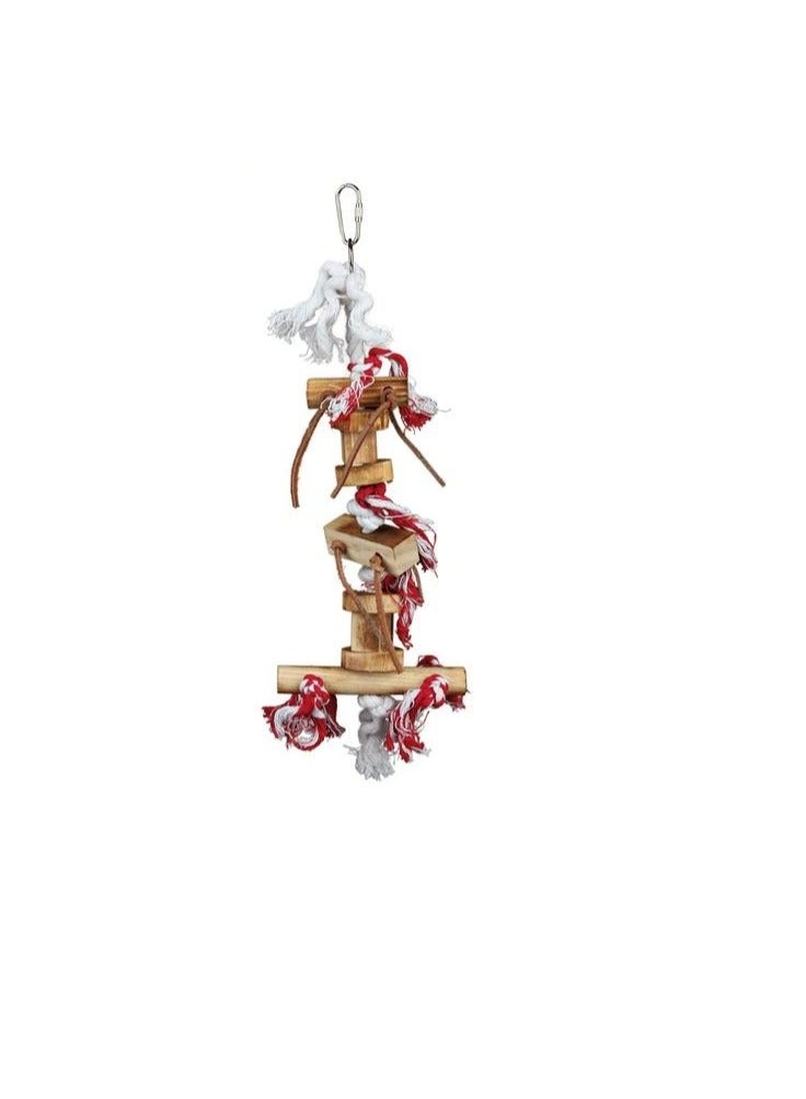 تريكسي لعبة تريكسي الخشبية والجلدية على حبل للطيور - Image 1