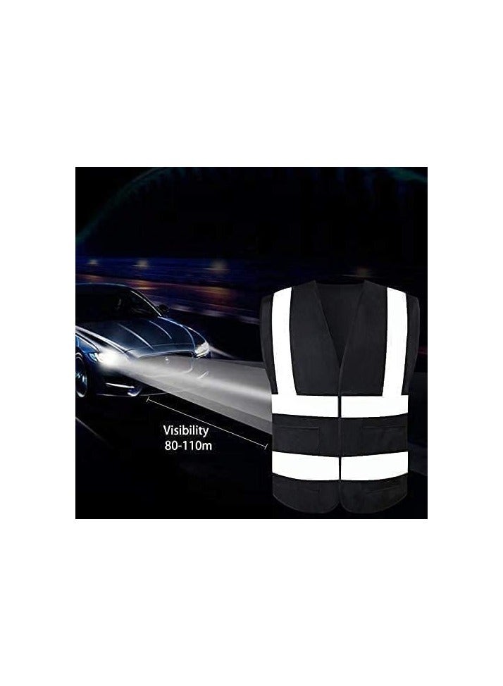 VINSTAR (Pack of 24Black Reflective Safety Vest - High Visibility Breathable Day Night Warning Safety Jacket, Traffic Construction Safety Clothing, Vests for Men and Women - Image 2