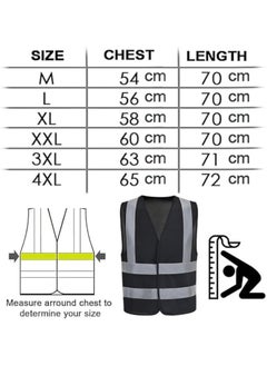 VINSTAR (Pack of 24Black Reflective Safety Vest - High Visibility Breathable Day Night Warning Safety Jacket, Traffic Construction Safety Clothing, Vests for Men and Women  - Image 3
