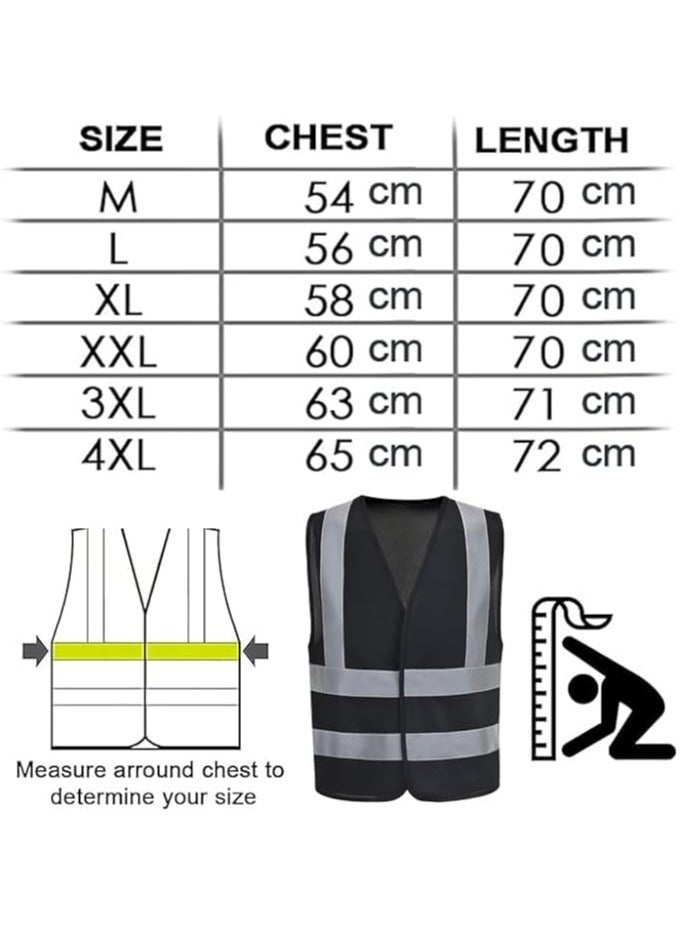 VINSTAR (Pack of 24Black Reflective Safety Vest - High Visibility Breathable Day Night Warning Safety Jacket, Traffic Construction Safety Clothing, Vests for Men and Women - Image 3