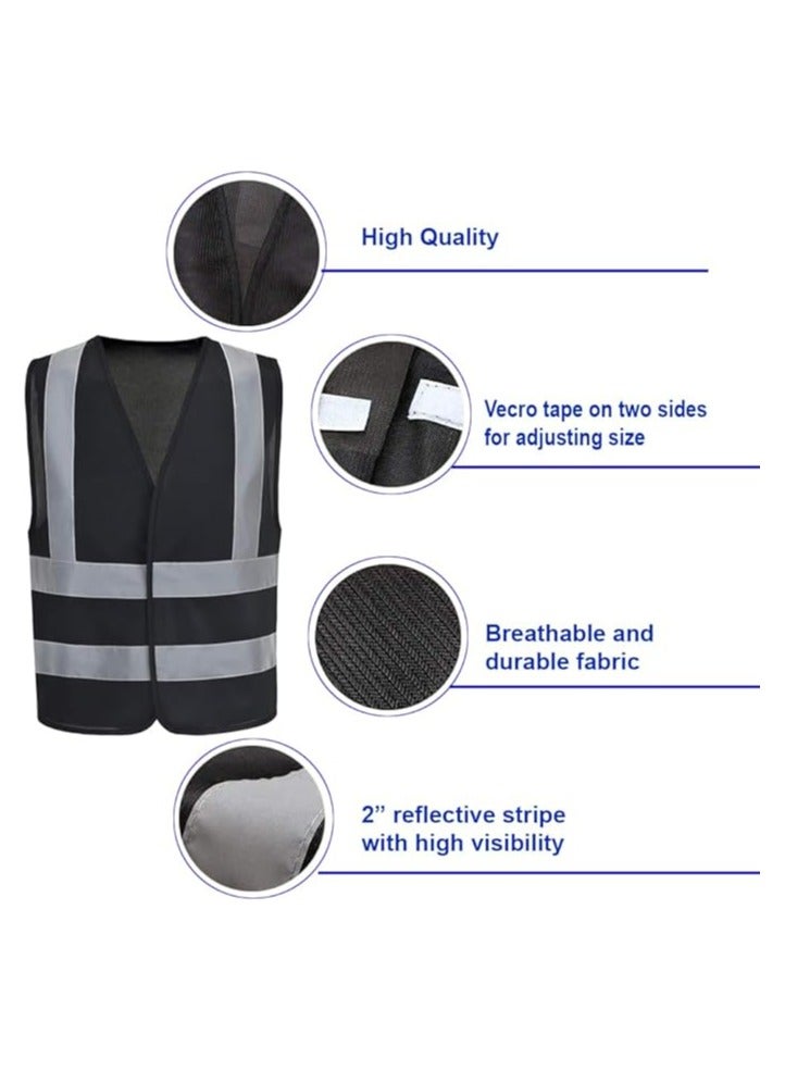 VINSTAR (Pack of 24Black Reflective Safety Vest - High Visibility Breathable Day Night Warning Safety Jacket, Traffic Construction Safety Clothing, Vests for Men and Women - Image 4