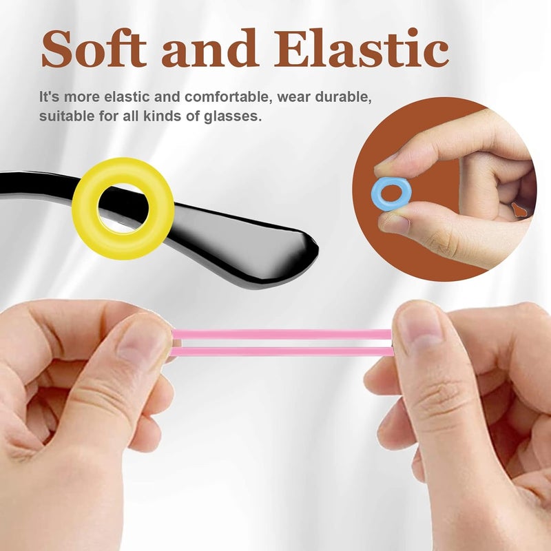SMARTTOP Silicone Eyeglass Sleeve Retainer Comfort Anti-Slip Temple Tips Ear Pad for Sunglasses Reading Glasses Round 14 pair (Multicolored) - Image 4