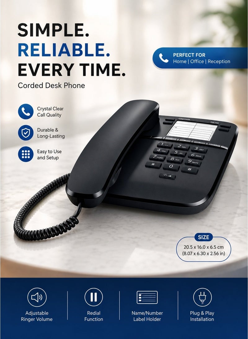 Gigaset DA310 Corded Desktop & Wall Mount Telephone | German Technology Analog Landline Phone with Speed Dial, Direct Keys, Mute, Hearing Aid Compatibility, and Adjustable Handset Volume - Image 1