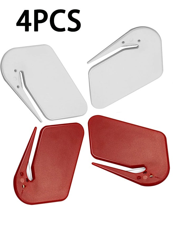 Letter Opener Envelope Slitter 4 Pack Letter Openers Plastic with Blade Envelope Opener Mail Opener for Envelope,Package,Paper Cut,Safe Letter Opener - Image 1