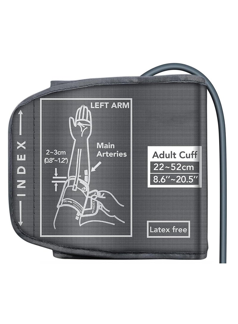 YelaJoy Grey Large Blood Pressure Cuff, (22-52CM) BP Cuff Compatible, Replacement Cuff for Adult Big Arms,1 Connectors (4.6mm), Cuffs Only - Image 1