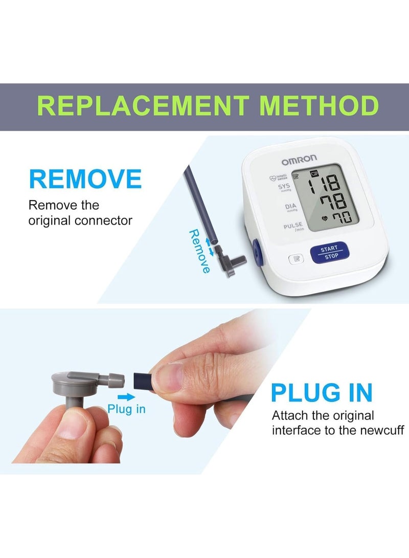 YelaJoy Grey Large Blood Pressure Cuff, (22-52CM) BP Cuff Compatible, Replacement Cuff for Adult Big Arms,1 Connectors (4.6mm), Cuffs Only - Image 5