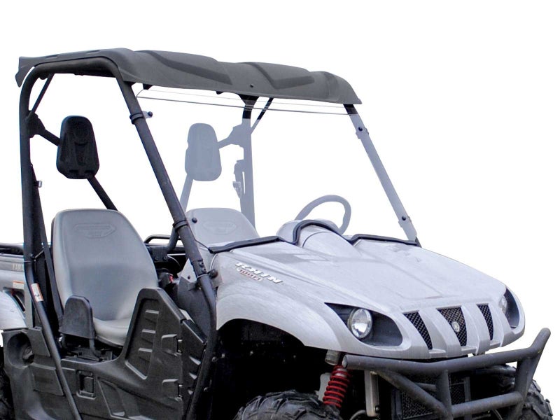 SuperATV Heavy Duty Full Windshield for 20062008 Yamaha Rhino 450 20042007 Yamaha Rhino 660 20082013 Yamaha Rhino 700 14 Scratch Resistant Polycarbonate Includes Preinstalled Bulb Seal