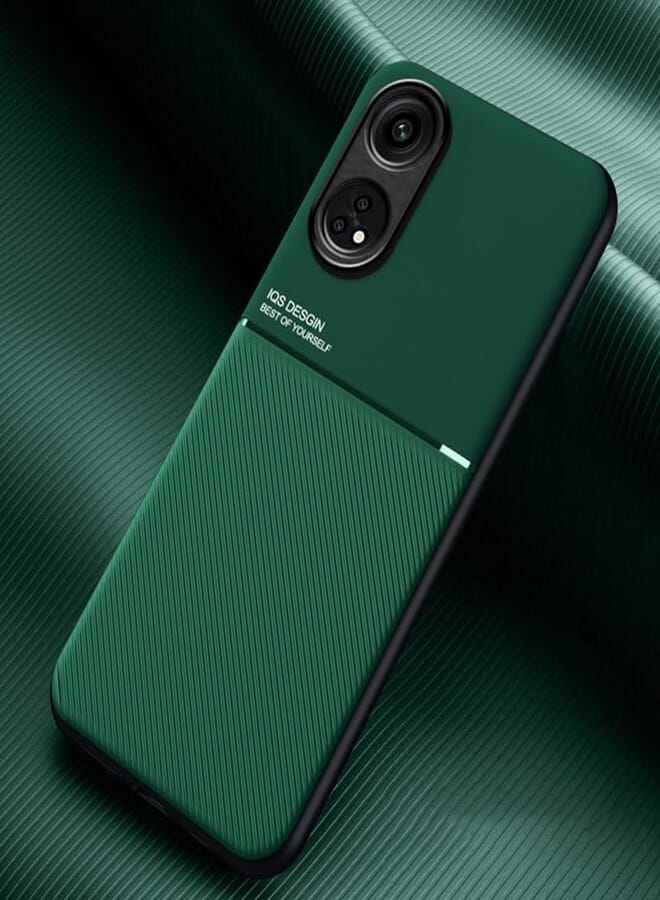 phone case compatible with Reno 8T 4G global Classic shockproof silicone soft tpu leather hard pc mobile phone Magnetic Shockproof PC + TPU Phone Case for Reno 8T 4G (Green)