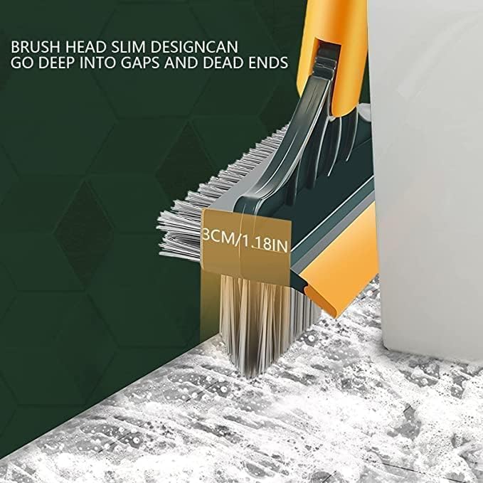 Figment Bathroom Cleaning Brush Bathroom Cleaning Accessories Tiles Cleaning Brush Bathroom Brush with Long Handle Tile Cleaner Brush (3 in 1) - Image 2