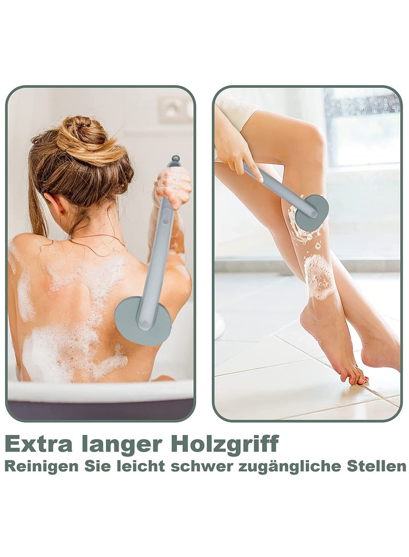 Long Handle Bath Brush with Soap Dispenser - Exfoliating Back Brush for Shower, Convenient Body Wash Storage, Ideal for Deep Cleaning and Relaxation. - Image 4