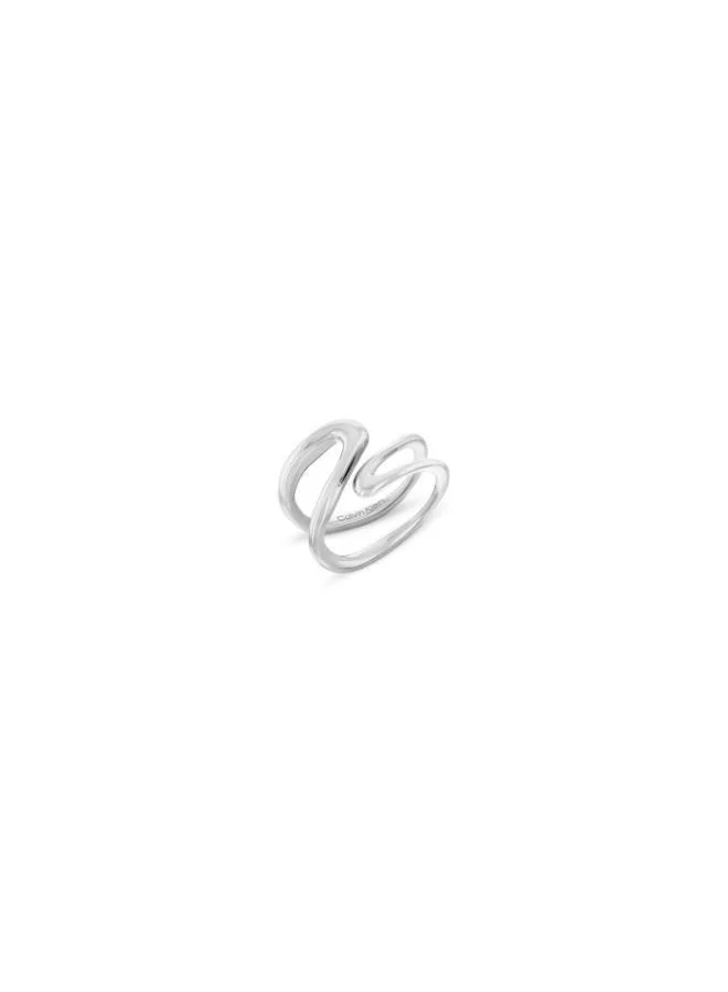 Calvin Klein  Ck Statement Links Open Ring in Stainless Steel - 35000751E for Women | Best Price UAE