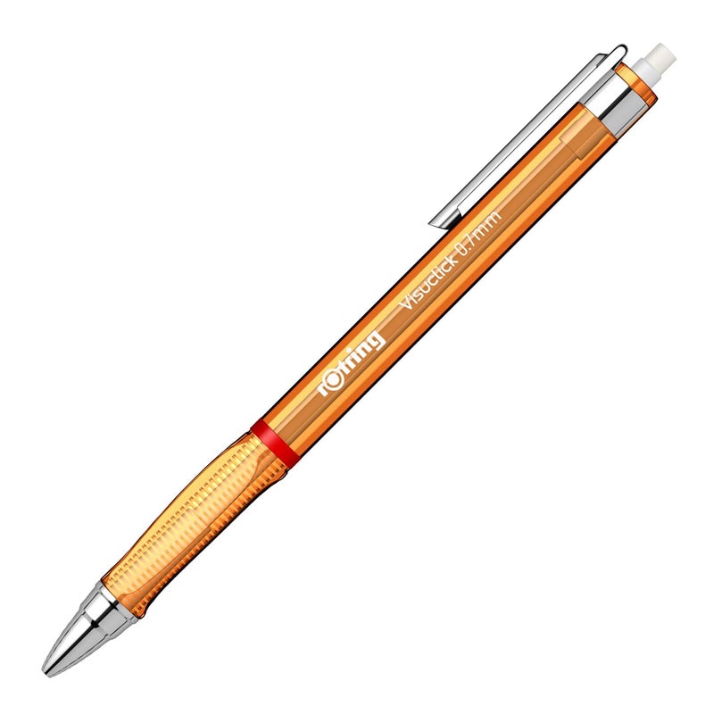 Rotring Visuclick Orange Mechanical Pencil 07mm for Drawing Writing Sketching Transparent ABS Plastic Body 12 HB Polymer Leads - Image 5