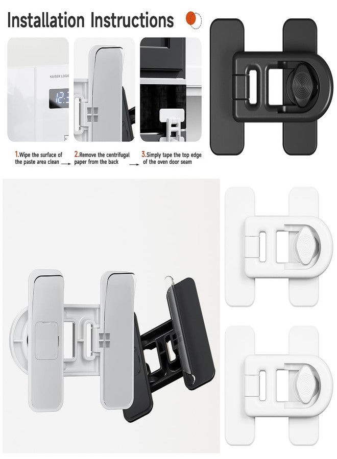 RecDec 2 Pack Baby Locks for Fridge Proofing Cats Dogs Child Safety Lock with Rotating Switch Adhesive Proof Latch for Cabinet Drawers Oven Door Refrigerator Children Kids Toddler Safe Protection - Image 3
