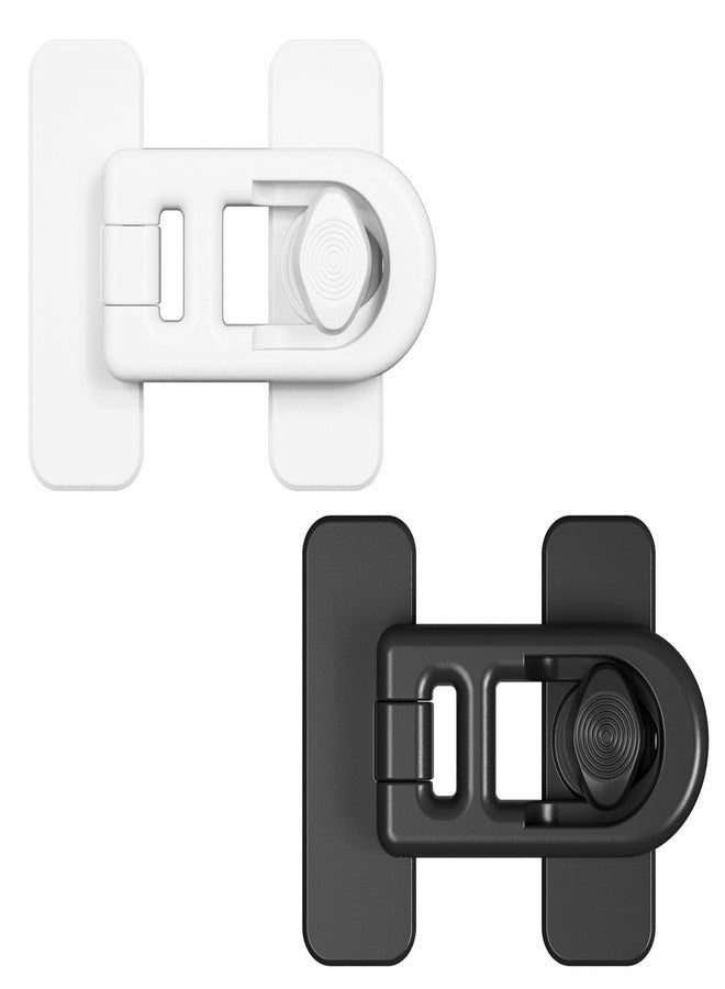RecDec 2 Pack Baby Locks for Fridge Proofing Cats Dogs Child Safety Lock with Rotating Switch Adhesive Proof Latch for Cabinet Drawers Oven Door Refrigerator Children Kids Toddler Safe Protection - Image 1