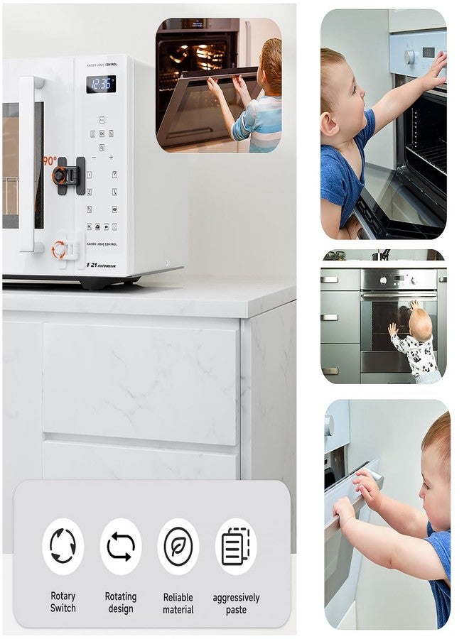 RecDec 2 Pack Baby Locks for Fridge Proofing Cats Dogs Child Safety Lock with Rotating Switch Adhesive Proof Latch for Cabinet Drawers Oven Door Refrigerator Children Kids Toddler Safe Protection - Image 4