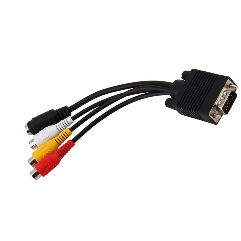 VGA To S Video Converter: 15 Pin Male To 4 Pin Female S-Video & RCA Jack - Dual Output For Laptops Desktops With TV-Out Enabled VGA Cards - Image 5