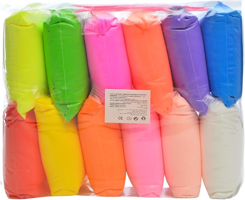 Plastic Air Dry Super Light Clay 12 Pieces Multicolor