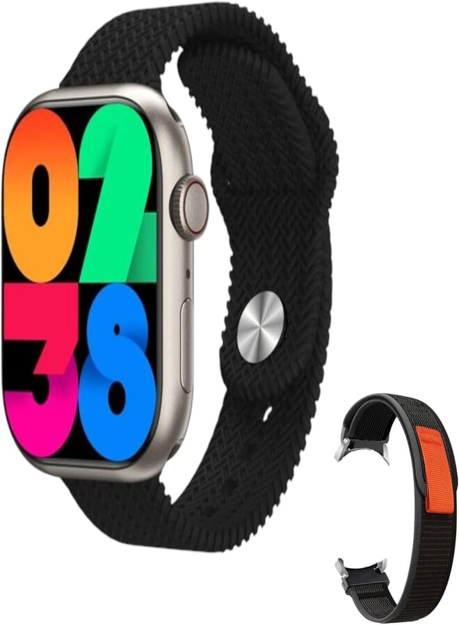 Smartwatch Hello 9 Pro + 2.02 Inch AMOLED Display series 9 design Smart Watch with 3 straps support phone calls/gesture touch/CHAT GPT/AI Watch Face (Gold)