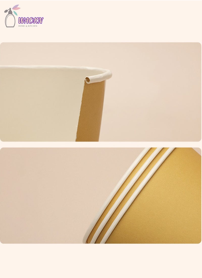 WAOKN - 50-Piece Disposable Paper Bowl With Cover, Thickened Wood Pulp Food Box, Takamatsu Paper Packing Box, 450Ml - Image 1