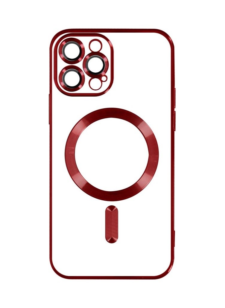 Fashion Case - MagSafe Case Suitable for Apple iPhone 15 Pro Max Silicone Protection Camera Chrome Red - Image 1