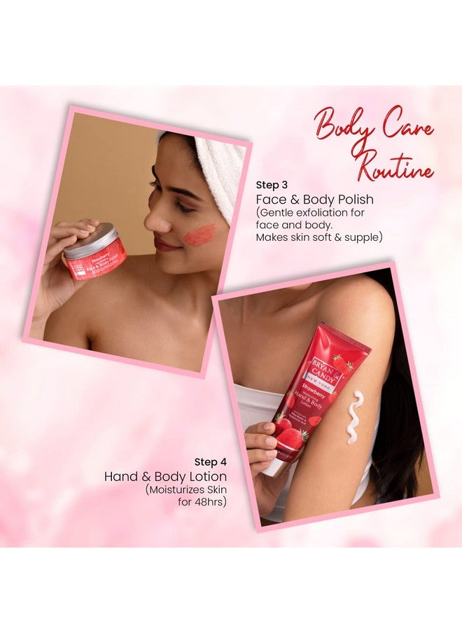 BRYAN & CANDY - Strawberry Bath Tub Kit Gift Set For Women And Men | Complete Home Spa Experience (Shower Gel, Hand & Body Lotion, Sugar Scrub, Body Polish| 100% Vegan, Sls & Paraben Free | - Image 1