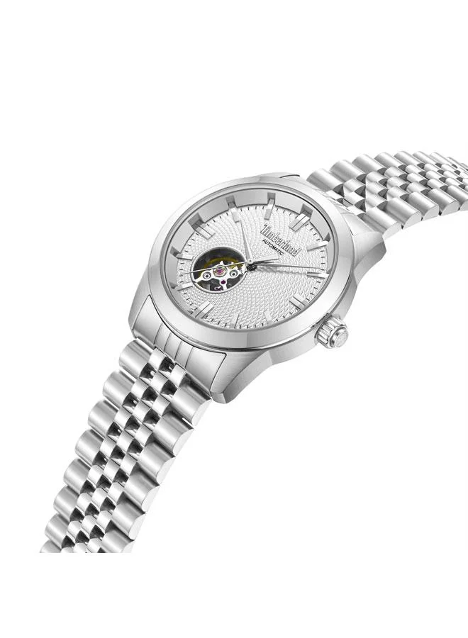 Timberland Lodgepole Grey Dial Stainless Steel Bracelet Automatic Watch for Men, 41mm
