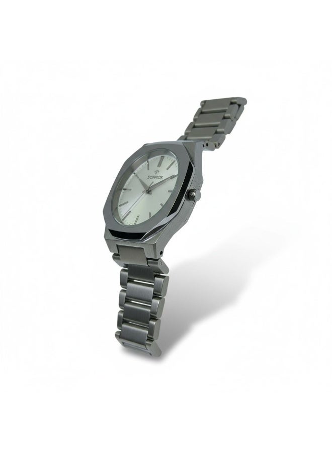 Tomrich Crest Men’s Stainless Steel Watch Silver white Dial Quartz Analog - Image 3