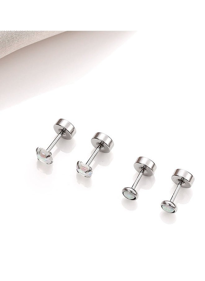 Beyond 4 Pairs Loose Diamonds Earrings Set for Women, Anti Rust and Anti Fading Hypoallergenic Screw buckle Earrings, Fashion Jewelry Gift (Color)  - Image 4