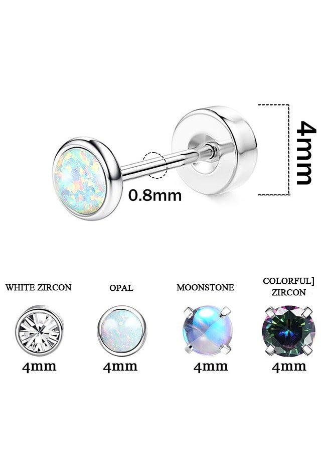 Beyond 4 Pairs Loose Diamonds Earrings Set for Women, Anti Rust and Anti Fading Hypoallergenic Screw buckle Earrings, Fashion Jewelry Gift (Color)  - Image 2