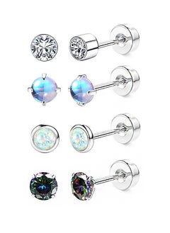 4 Pairs Loose Diamonds Earrings Set for Women, Anti Rust and Anti Fading Hypoallergenic Screw buckle Earrings, Fashion Jewelry Gift (Color) - pzsku/ZDA54CA0D080028FA9D74Z/45/_/1726199102/66606f79-bb88-430a-b394-a3f55eb73cd1