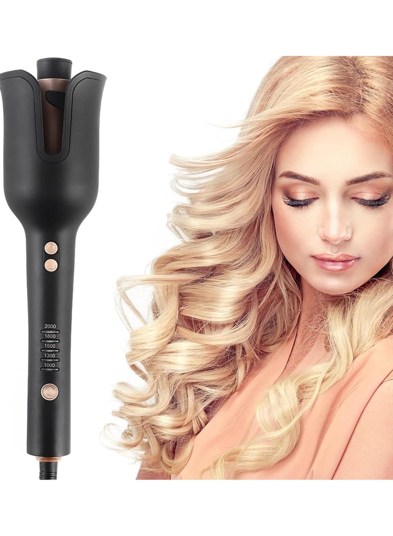 REBENUO RE-2082 Automatic Hair Curler Curling Iron Wand Professional Curling Wand Rotating Fast Heating for Women Mid Length to Longer Hair - Black. - Image 5