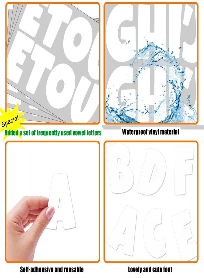 Bemeol 288 Pcs Bulletin Board Letters 24 Sheets 2.5 Inch Self Adhesive Vinyl Alphabet Stickers Letter for Poster Board Classroom School Home Decor(White) - Image 3
