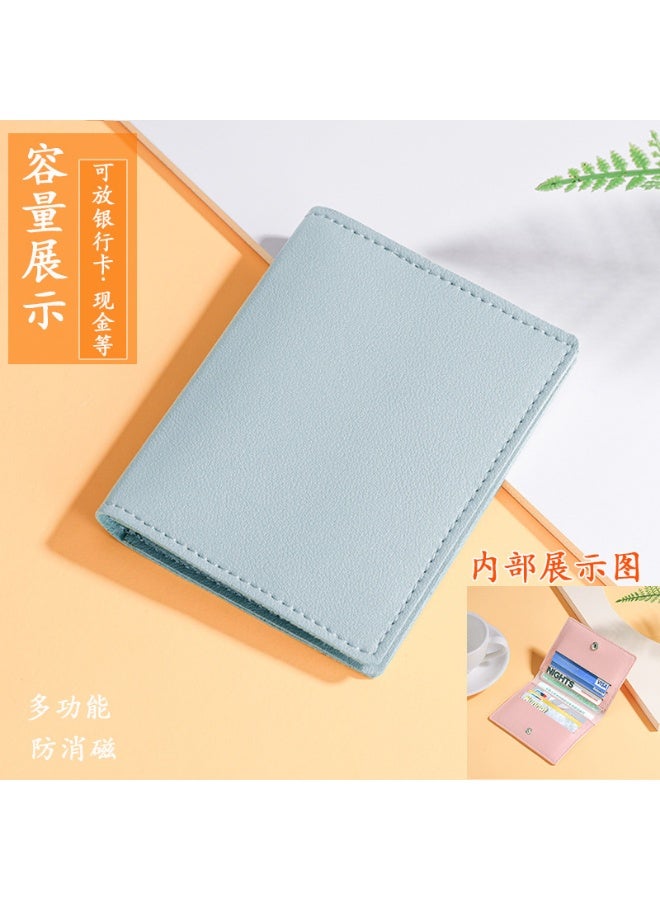 xozgdovg Slim Multi-Card Holder RFID Blocking Blue 8 card can put driver's license - Image 1