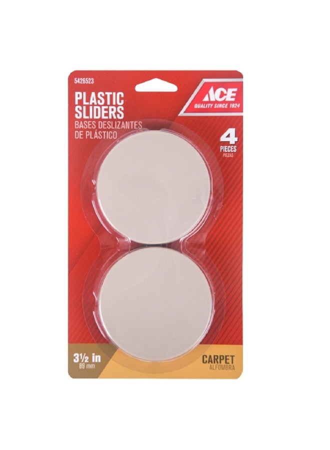 ACE 4-Piece Plastic Sliders Taupe 89mm 5426523 (ACE #5426523)
