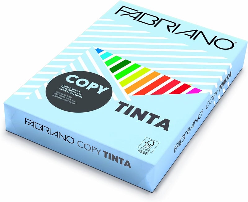 500 Sheets 80 g/m Coloured Paper 5-Pack, A4 Size, Light Blue