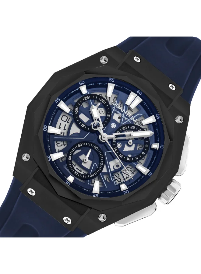 Quantum Men's Silicone Chronograph Watch HNG1097.099 - 47 mm