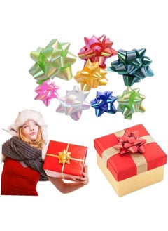 silvercnc 86pcs Christmas Star Gift Wrap Bows Cartoon Giltter Present Decoration Bow Self Adhesive Wedding Party Wrapping Bow Random Colors  - Image 4