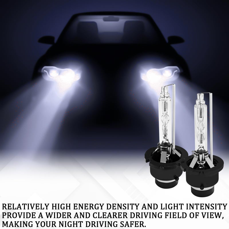 SamWinGear D2S Hid Headlight Bulbs 2PCS 35W Super Bright Bulbs, D2S Headlight Bulb D3S HID Car Original Replacement Lights 12V High Beam Low Beam Xenon Bulbs with Metal Stents Base (D2S White) - Image 5