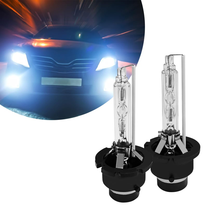 SamWinGear D2S Hid Headlight Bulbs 2PCS 35W Super Bright Bulbs, D2S Headlight Bulb D3S HID Car Original Replacement Lights 12V High Beam Low Beam Xenon Bulbs with Metal Stents Base (D2S White) - Image 1