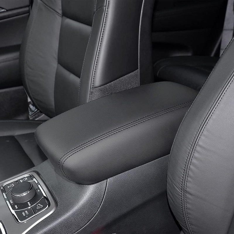 INTGET Car Center Console Armrest Cover for 2011-2020 2021 Jeep Grand Cherokee Accessories Arm Rest Box Pad Console Lid Protection Saver for Grand Cherokee Console Cover(Black) - Image 1