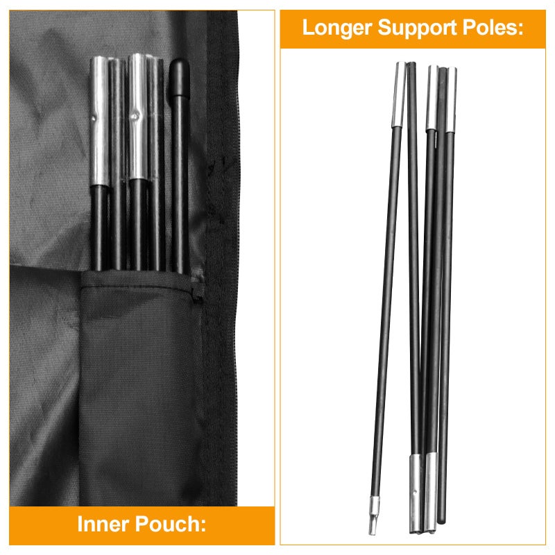 Kipiea Patio Umbrella Cover for 9'-13' Cantilever Umbrella, Upgraded 600D Heavy Duty Outdoor Umbrella Covers with Support Pole and Zipper - Image 5