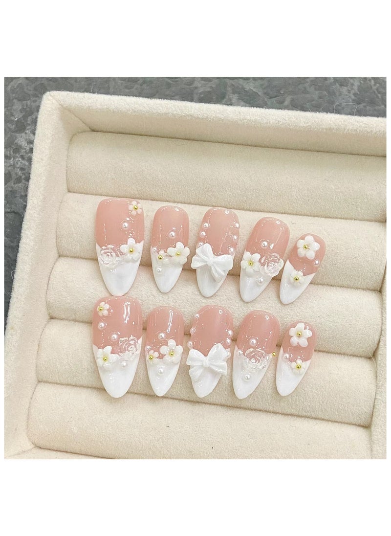 Binzo Beauty - Binzo Beauty Handmade French Press On Nails, 10pcs,Nails Art , Acrylic Nails, False Nails - Image 1