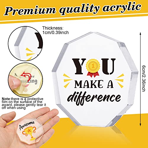 Janmercy 10 Pcs Appreciation Acrylic Awards Mini Trophies Bulk Employee Appreciation Gifts 5 Styles Thank You Plaque for Recognition Coworkers Housekeepers Teacher Nurse Office Team Housekeeping Week - Image 2