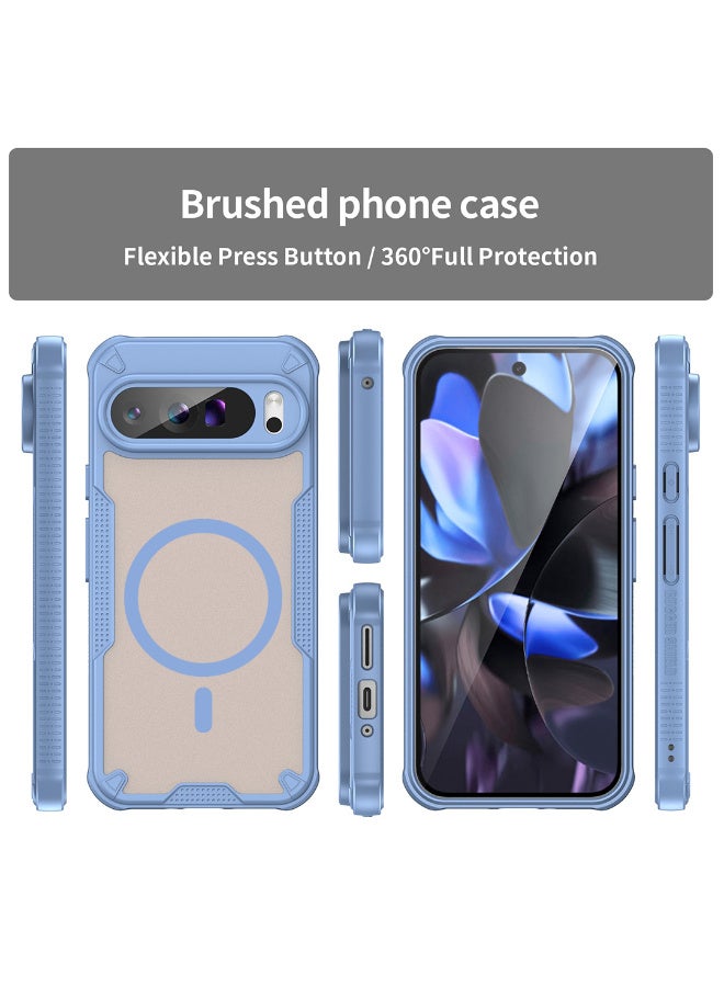 غطاء حمايه لهاتف جوجل بيكسل 9 برو جراب ارمور مغناطيسي ياتي بحواف مرتفعة حول الشاشة وعدسة الكاميرا تساعد على منع الخدوش - ازرق - Image 4